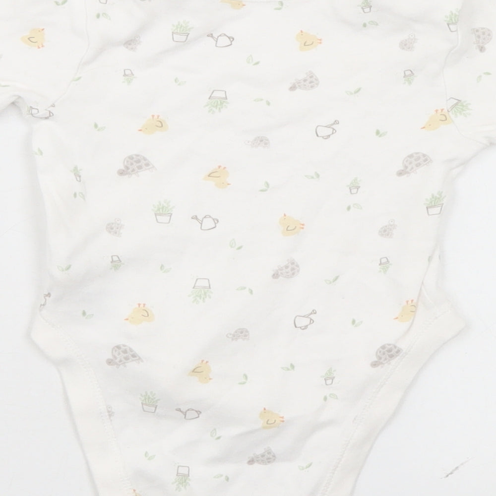 Primark Baby White Geometric  Leotard One-Piece Size 9-12 Months