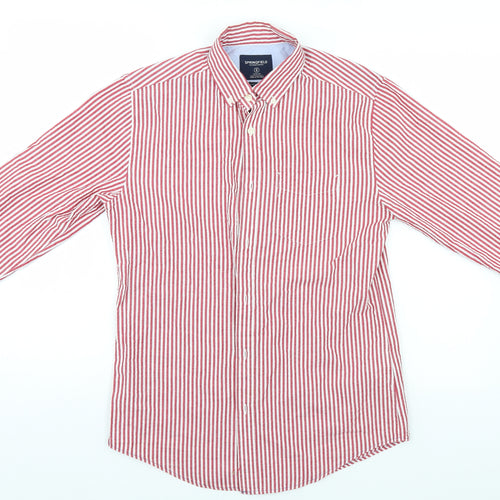 Springfield Mens White Striped   Button-Up Size S