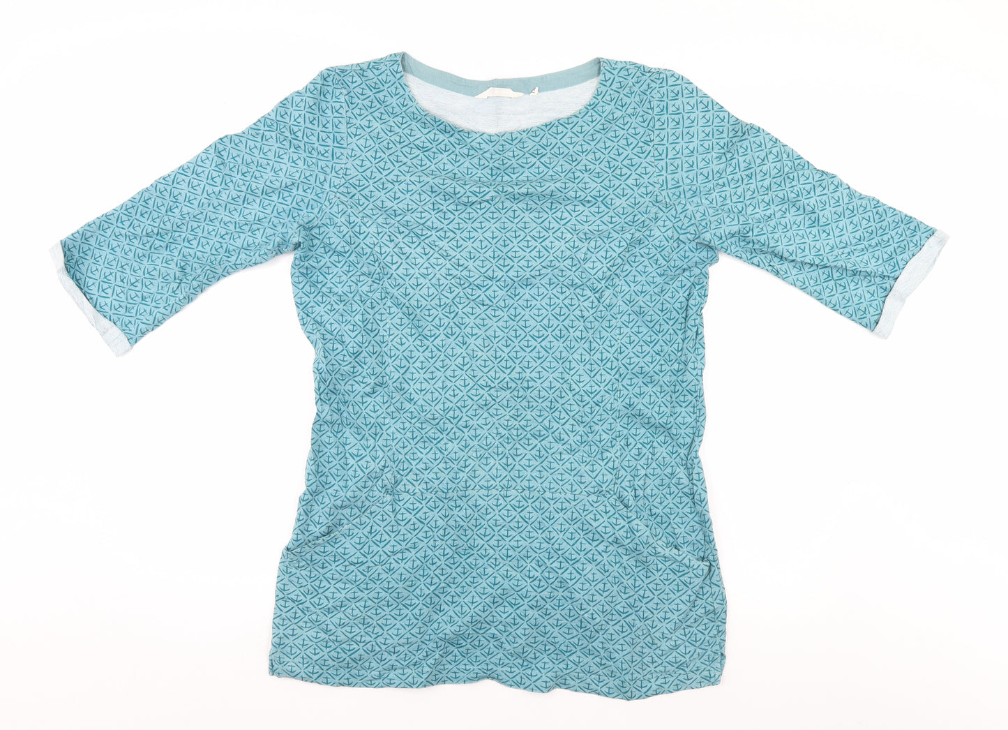 Seasalt Womens Grey Argyle/Diamond  Basic T-Shirt Size 14  - Anchors
