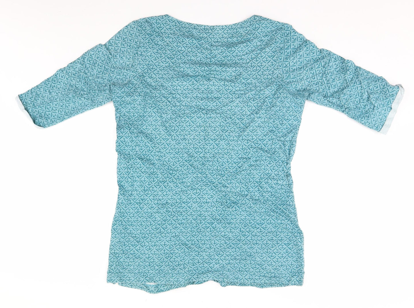 Seasalt Womens Grey Argyle/Diamond  Basic T-Shirt Size 14  - Anchors