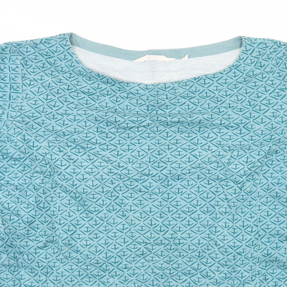 Seasalt Womens Grey Argyle/Diamond  Basic T-Shirt Size 14  - Anchors