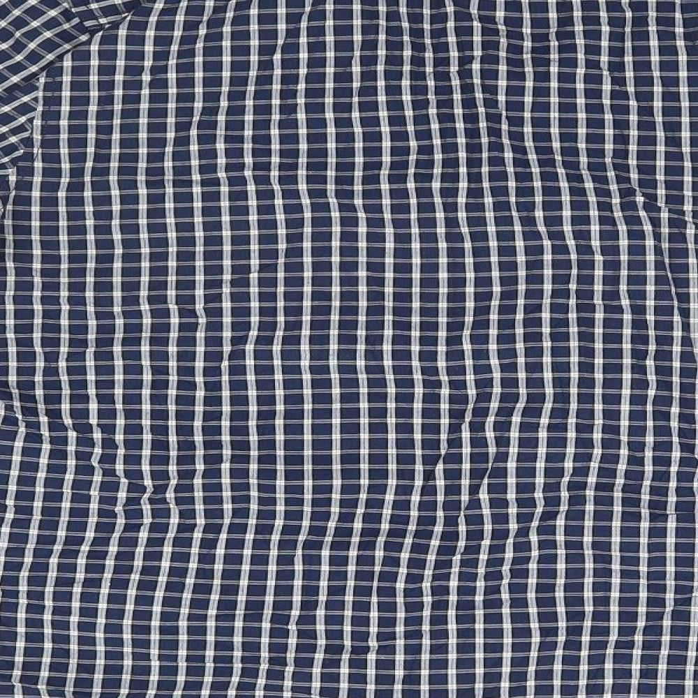 TU Mens Blue Plaid   Button-Up Size M