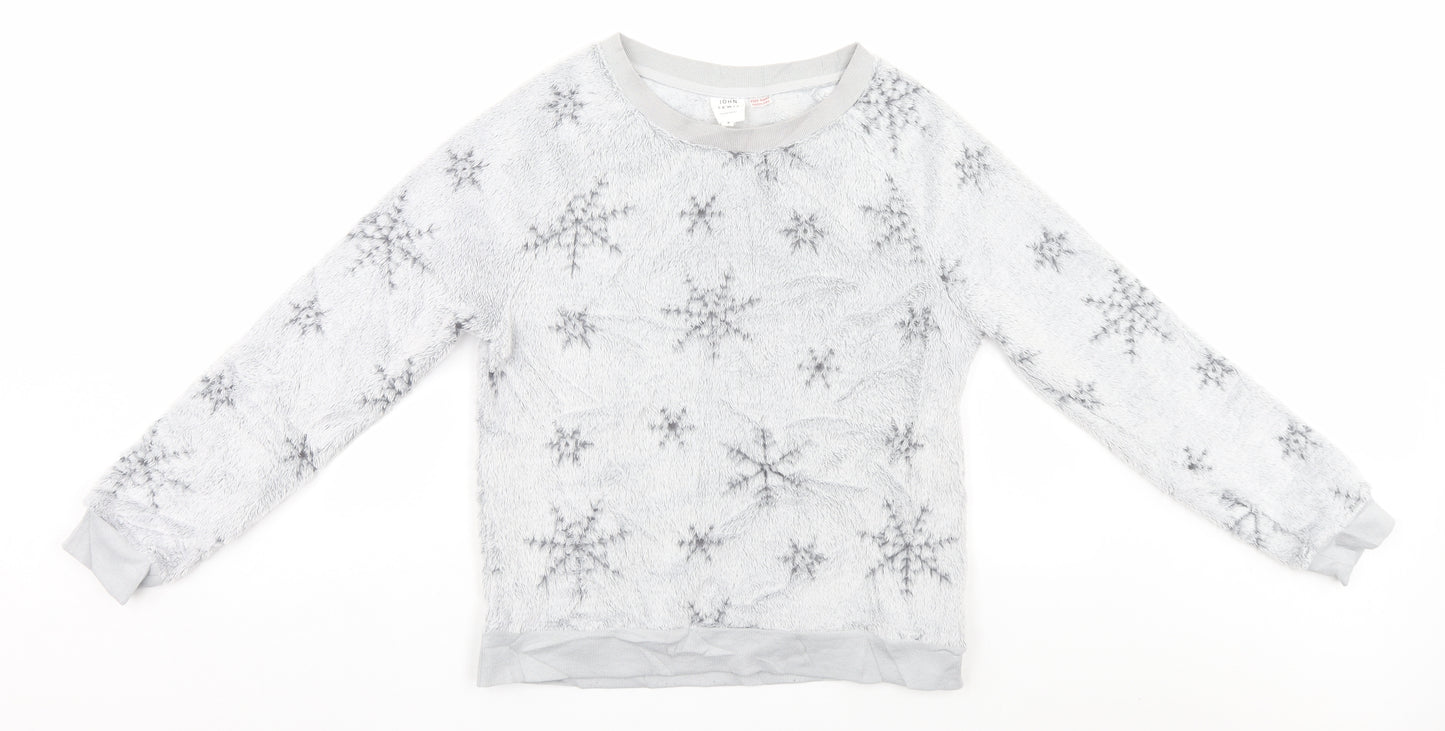 John Lewis Womens Silver Geometric  Pullover Jumper Size S  - Snow