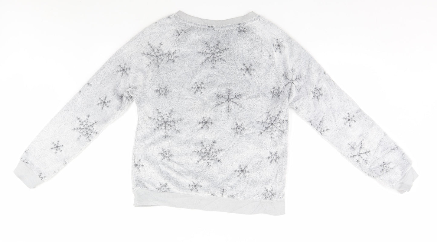 John Lewis Womens Silver Geometric  Pullover Jumper Size S  - Snow