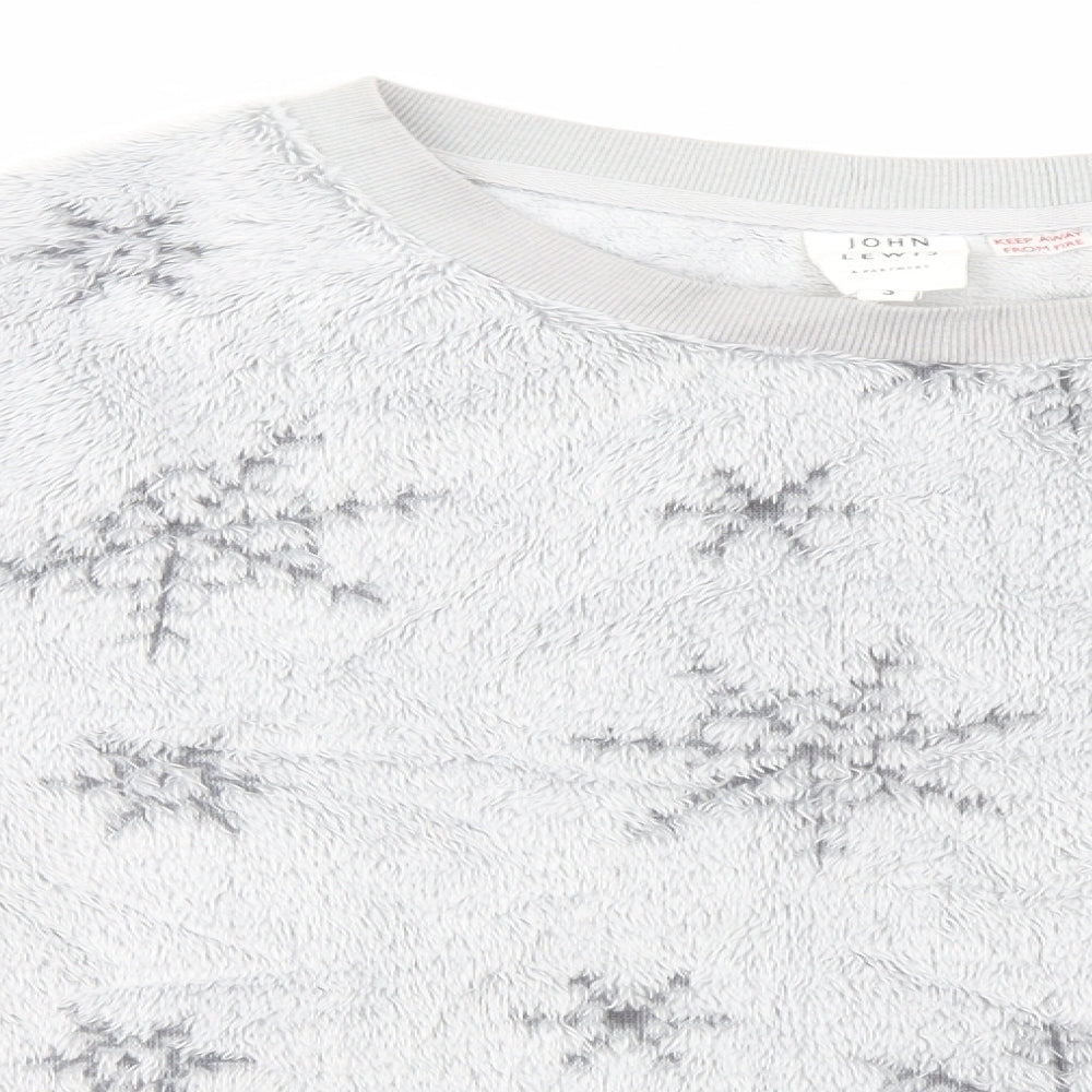 John Lewis Womens Silver Geometric  Pullover Jumper Size S  - Snow