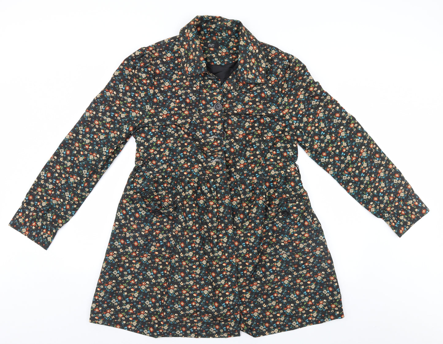 F&F Womens Brown Floral  Overcoat Coat Size 16
