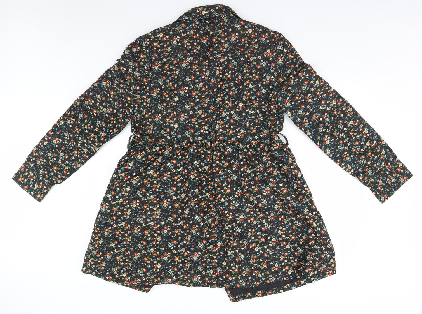 F&F Womens Brown Floral  Overcoat Coat Size 16