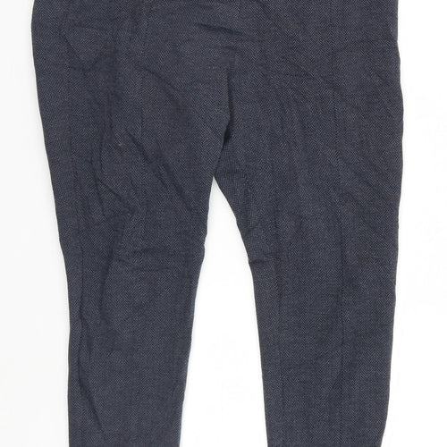 Marks and Spencer Womens Grey Herringbone  Trousers  Size 16 L24 in