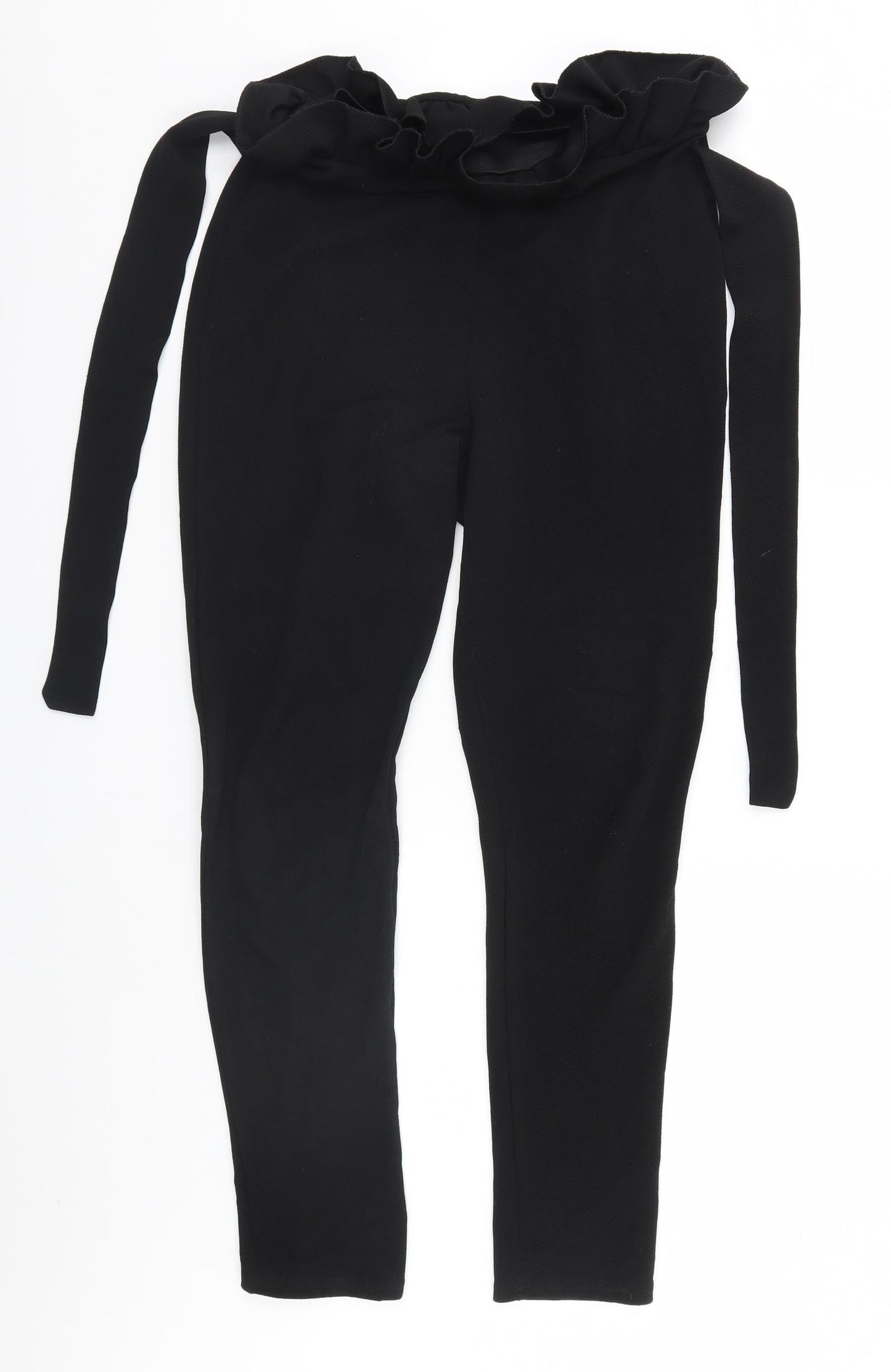 PRETTYLITTLETHING Womens Black   Trousers  Size 10 L28 in