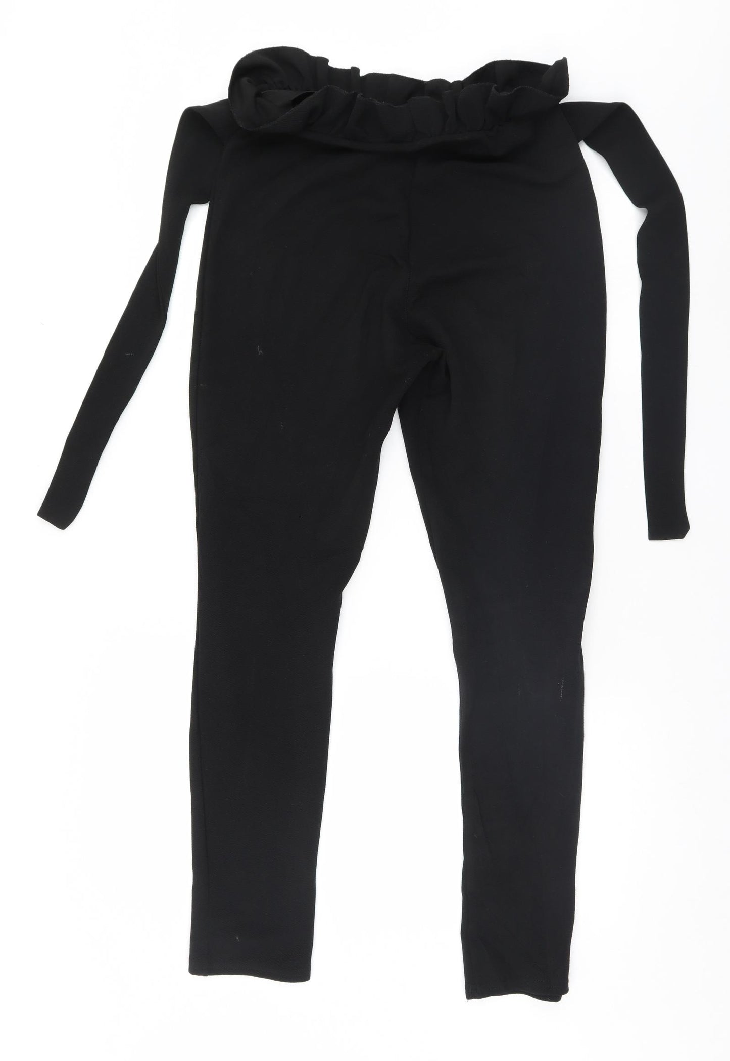PRETTYLITTLETHING Womens Black   Trousers  Size 10 L28 in
