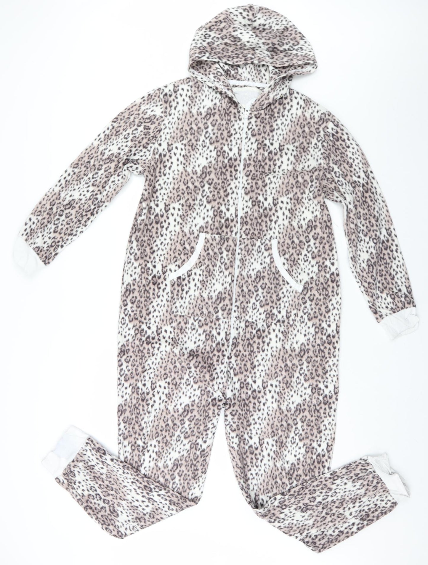 Preworn Womens Grey Animal Print   Bodysuit Size 12  - Onesie