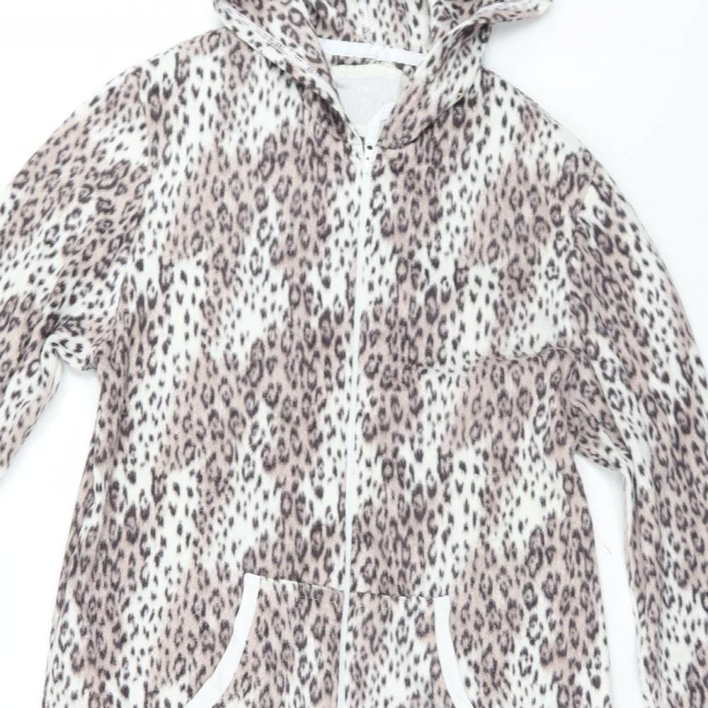 Preworn Womens Grey Animal Print   Bodysuit Size 12  - Onesie