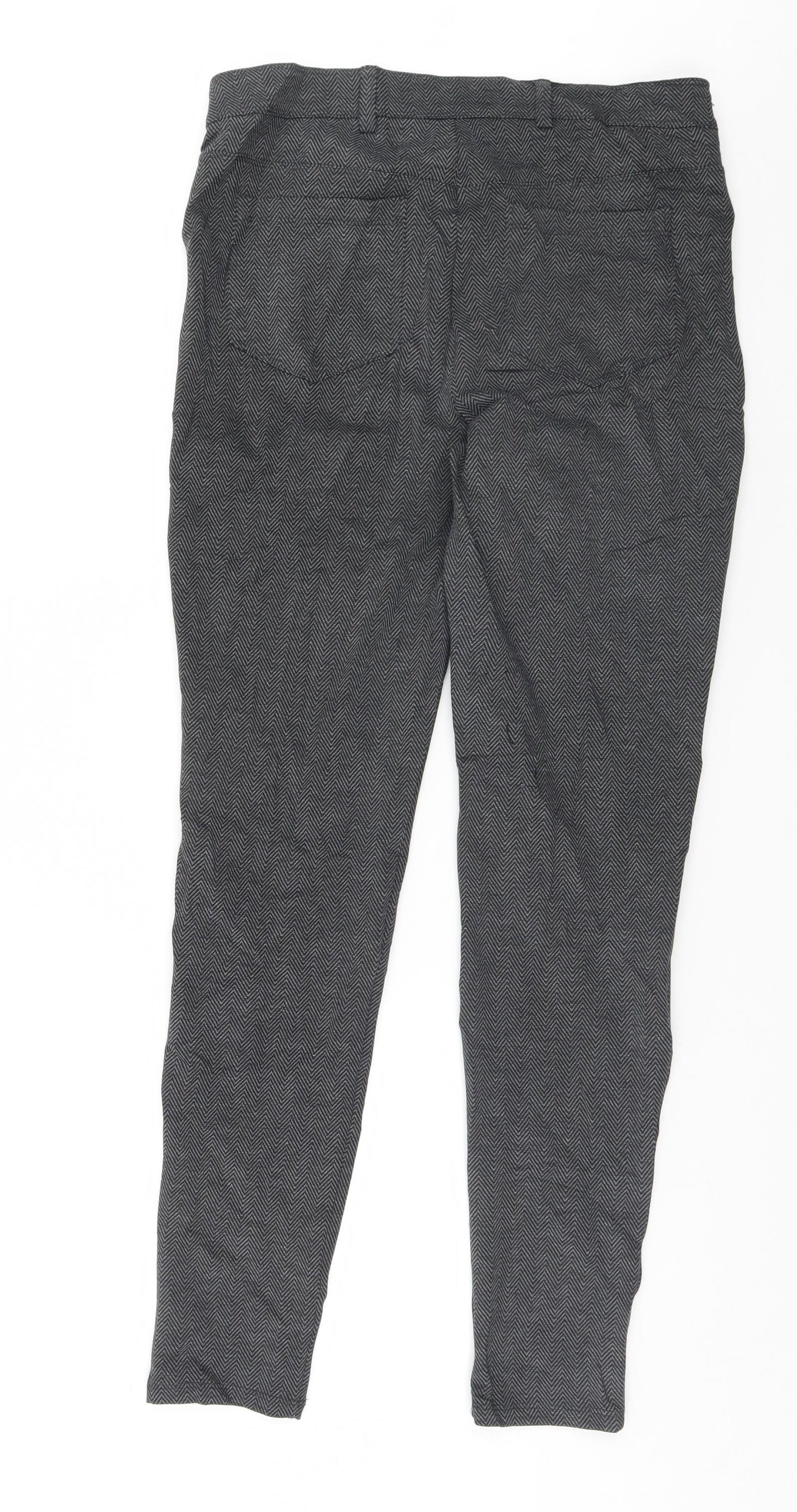 Dorothy Perkins Womens Grey Herringbone  Trousers  Size 12 L28 in
