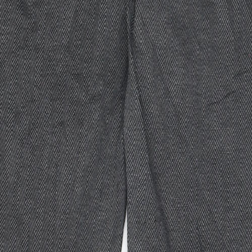 Dorothy Perkins Womens Grey Herringbone  Trousers  Size 12 L28 in