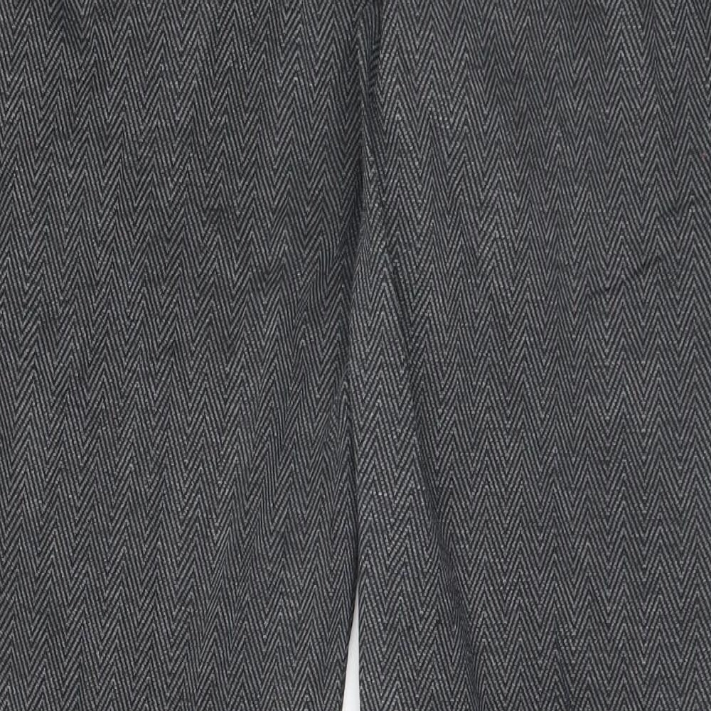 Dorothy Perkins Womens Grey Herringbone  Trousers  Size 12 L28 in