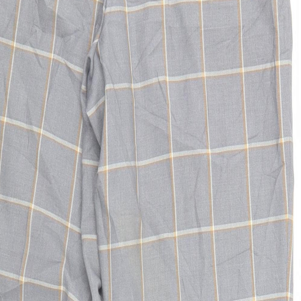 Topshop Womens Grey Plaid  Trousers  Size 6 L27 in
