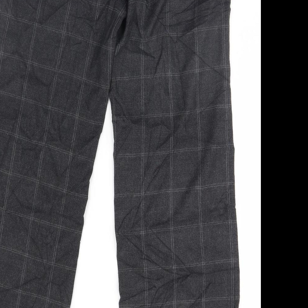 NEXT Womens Grey Plaid  Trousers  Size 8 L30 in