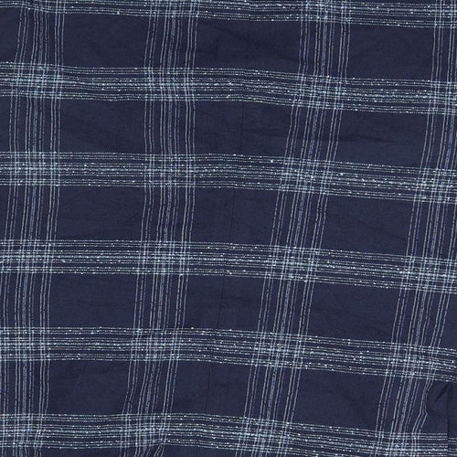 Preworn Womens Blue Plaid  Overcoat Jacket
