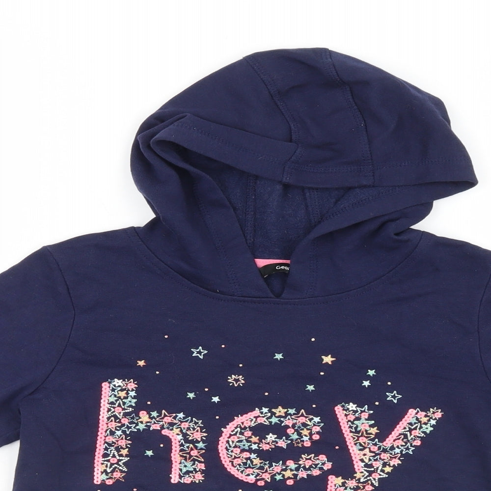 George Girls Blue   Pullover Hoodie Size 9-10 Years  - Hey Let's Sparkle