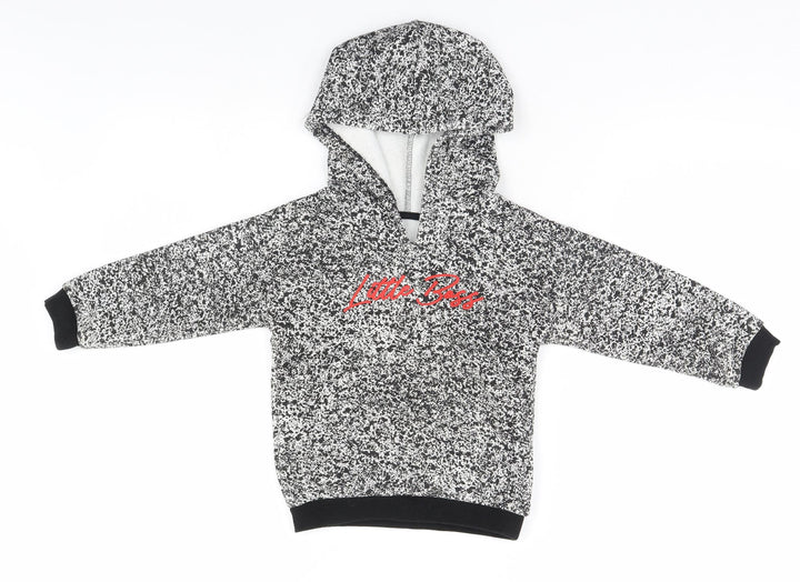 Matalan Boys White Animal Print  Pullover Hoodie Size 2-3 Years  - Little Boss