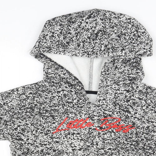 Matalan Boys White Animal Print  Pullover Hoodie Size 2-3 Years  - Little Boss