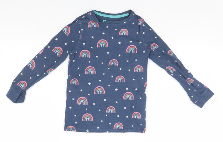 Marks and Spencer Boys Blue Geometric Pyjama Top Size 5-6 Years - Rainbow