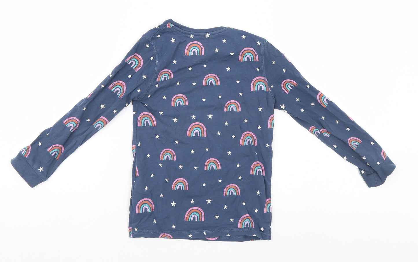 Marks and Spencer Boys Blue Geometric   Pyjama Top Size 5-6 Years  - Rainbow