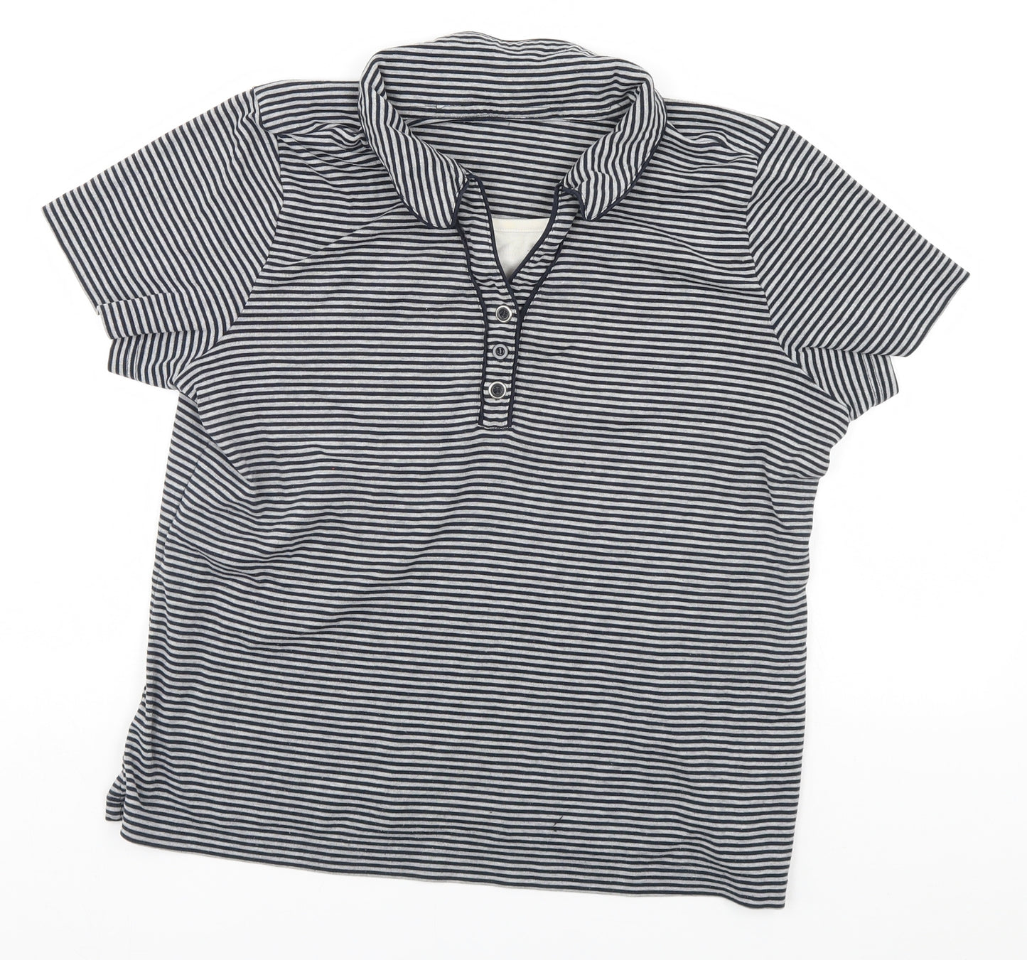 Preworn Mens Grey Striped   T-Shirt