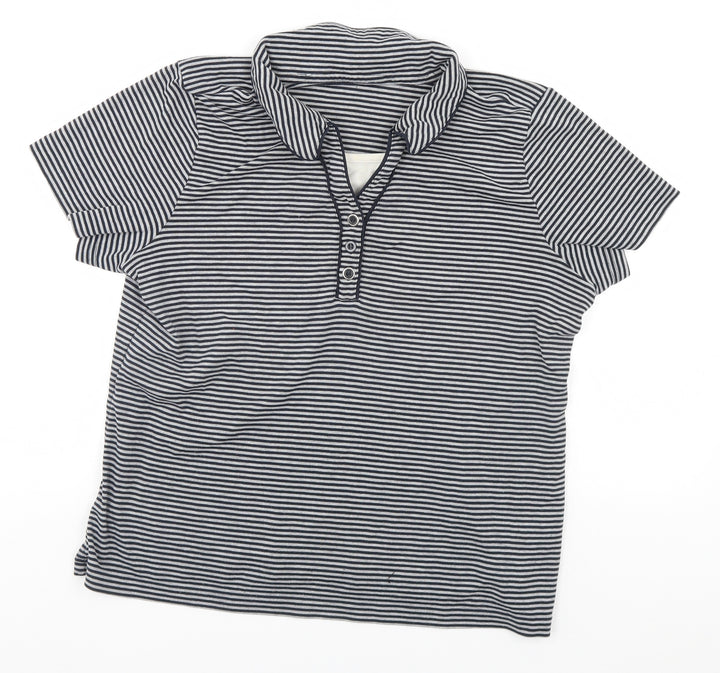 Preworn Mens Grey Striped   T-Shirt