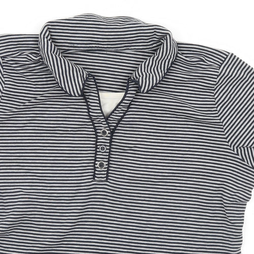 Preworn Mens Grey Striped   T-Shirt