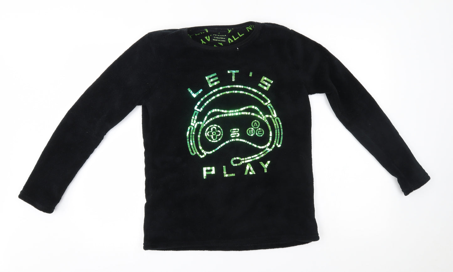 Primark Boys Black   Pullover Jumper Size 13-14 Years  - lets play