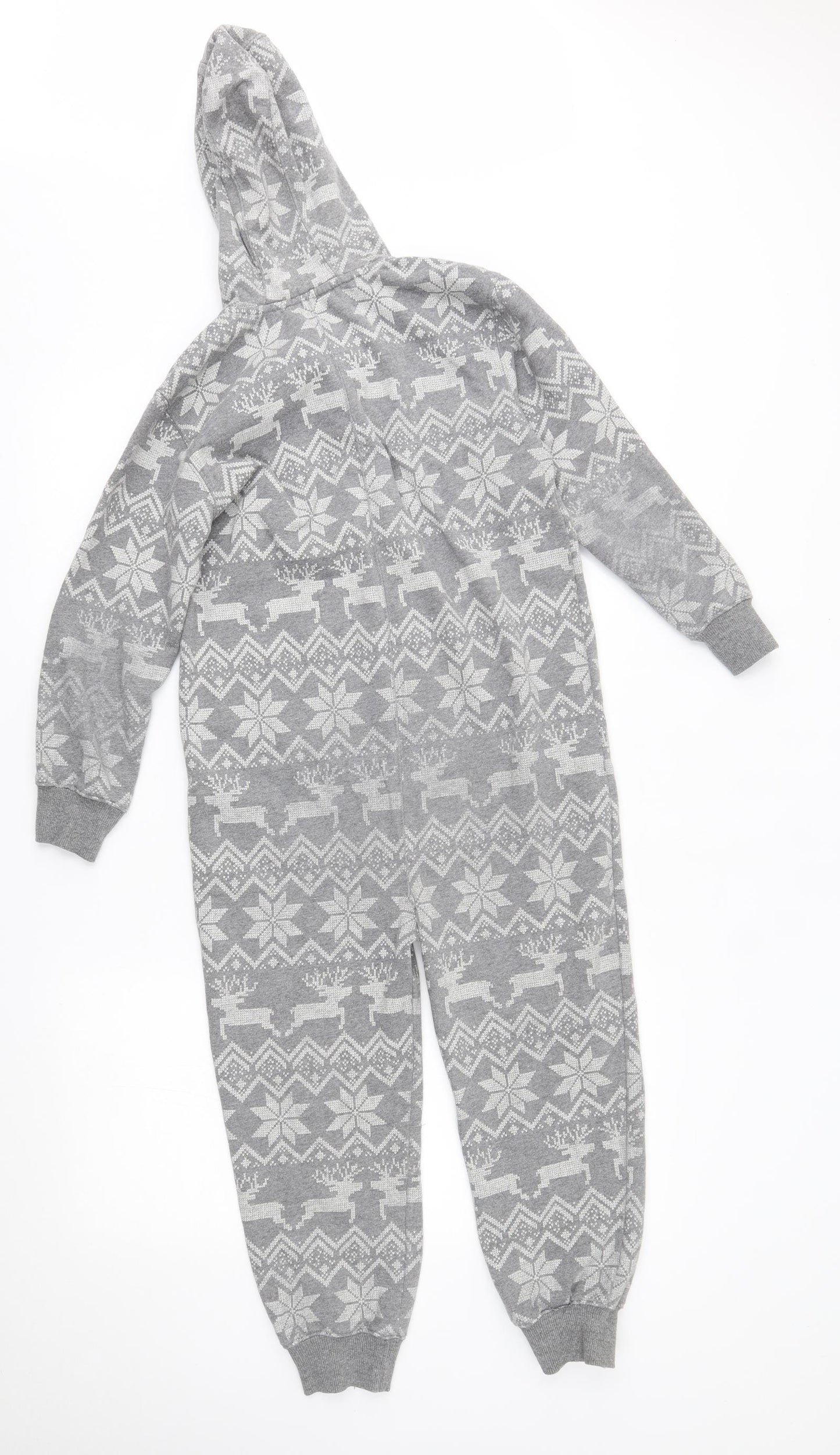 George Girls Grey Fair Isle   One Piece Size 8-9 Years