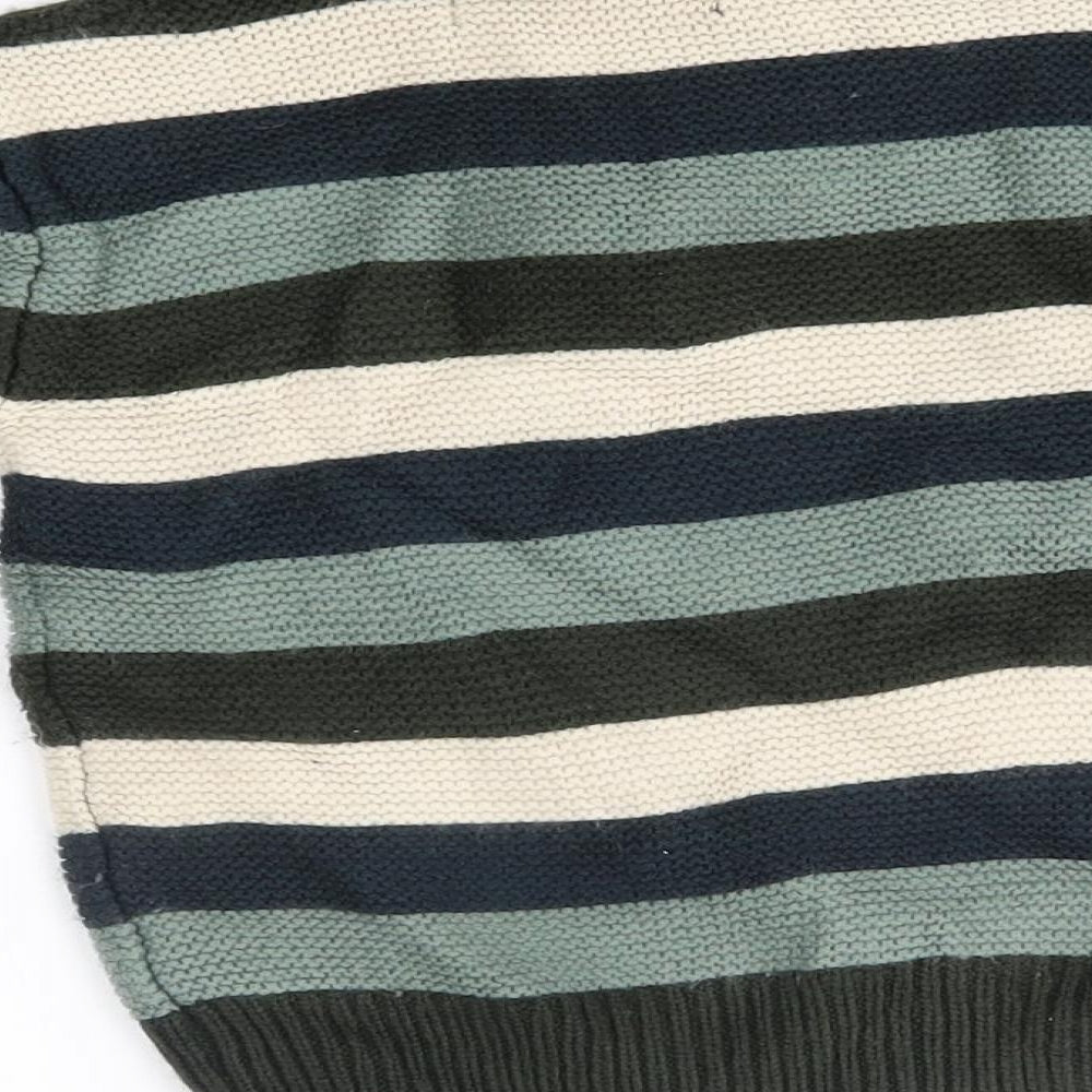 George Boys Green Striped  Pullover Jumper Size 3-4 Years