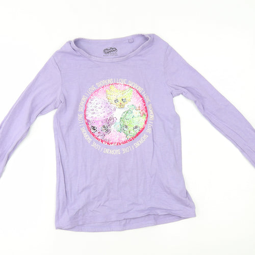 NEXT Girls Purple   Basic T-Shirt Size 9 Years  - reversible sequins