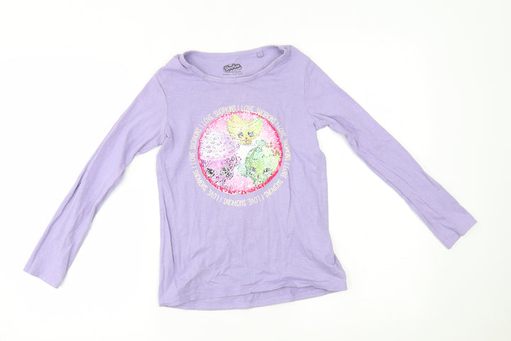 NEXT Girls Purple   Basic T-Shirt Size 9 Years  - reversible sequins