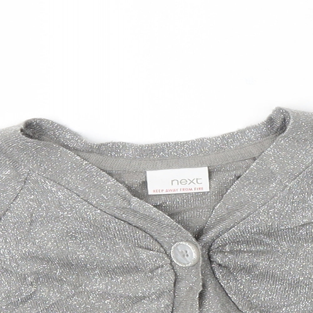 NEXT Girls Silver   Shrug Jumper Size 5-6 Years