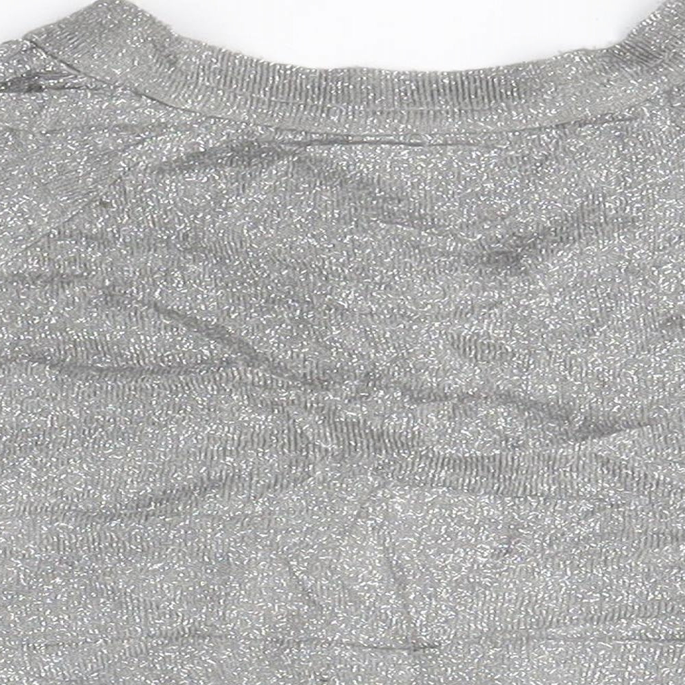 NEXT Girls Silver   Shrug Jumper Size 5-6 Years