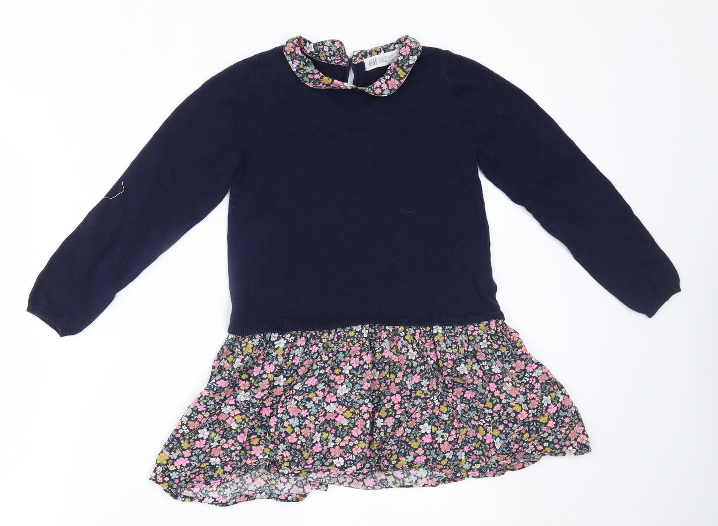 H&M Girls Blue   Jumper Dress  Size 6-7 Years
