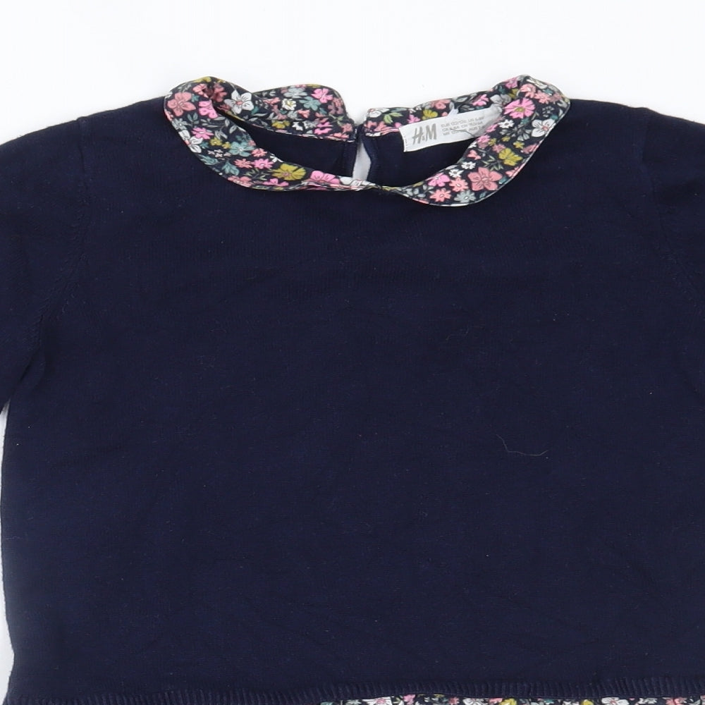 H&M Girls Blue   Jumper Dress  Size 6-7 Years