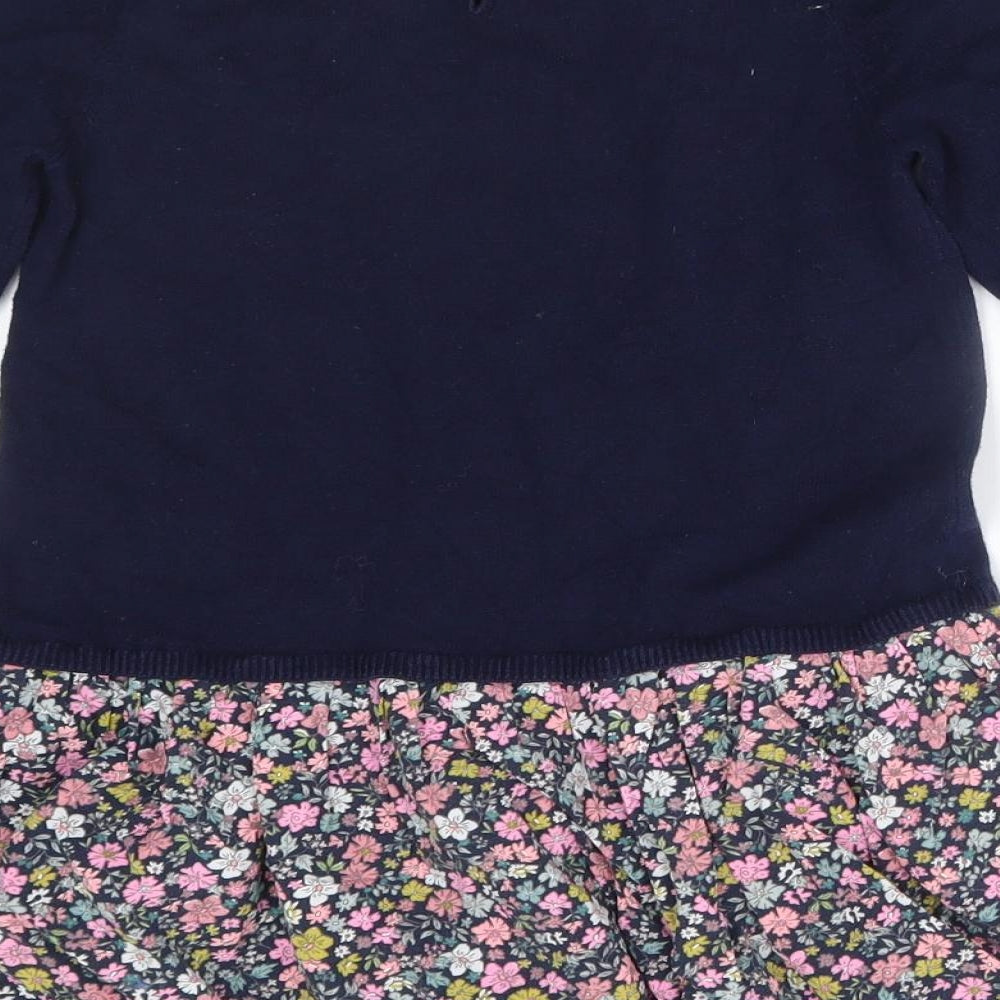H&M Girls Blue   Jumper Dress  Size 6-7 Years