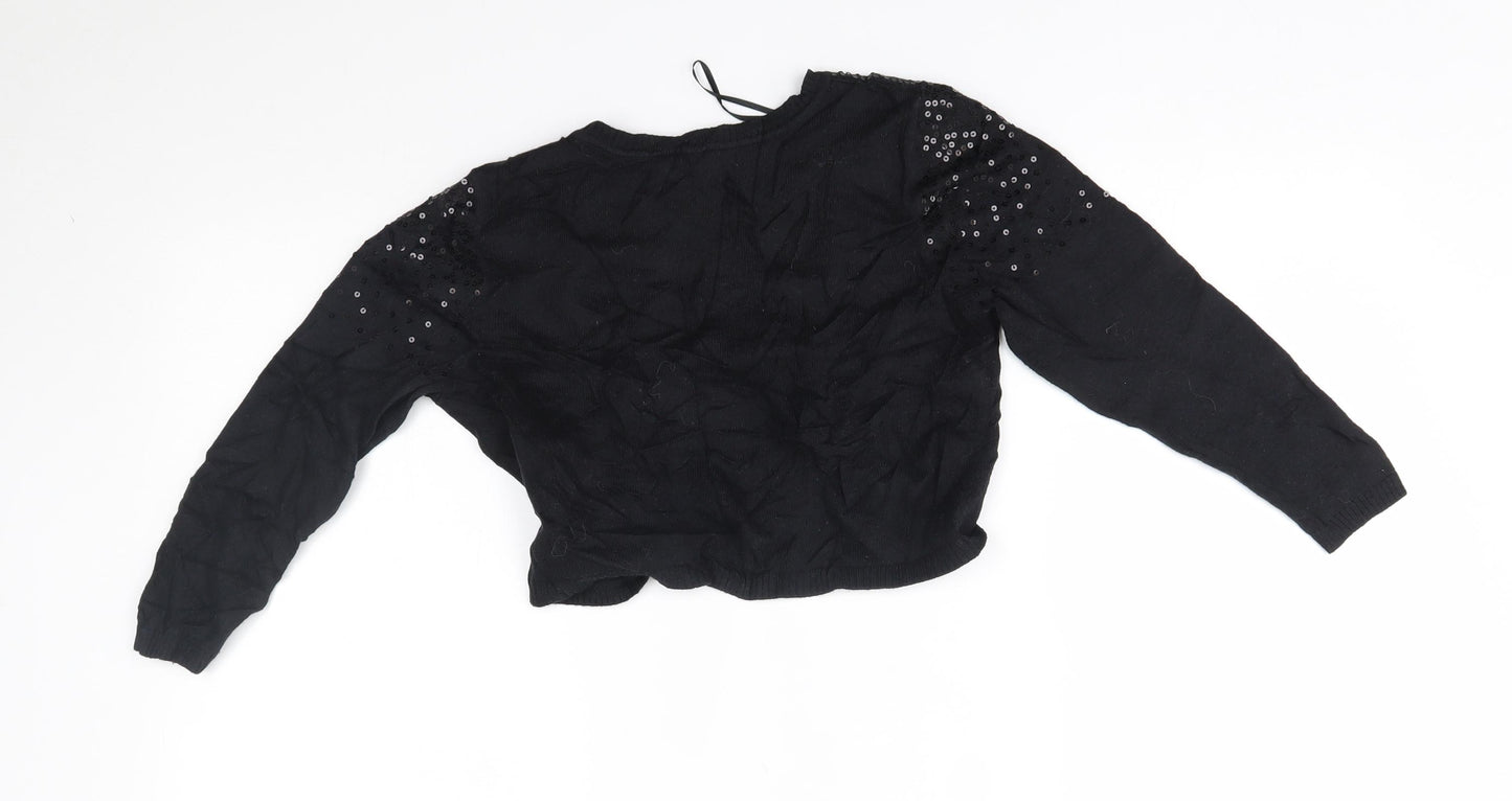 H&M Girls Black   Cardigan Jumper Size 10-11 Years