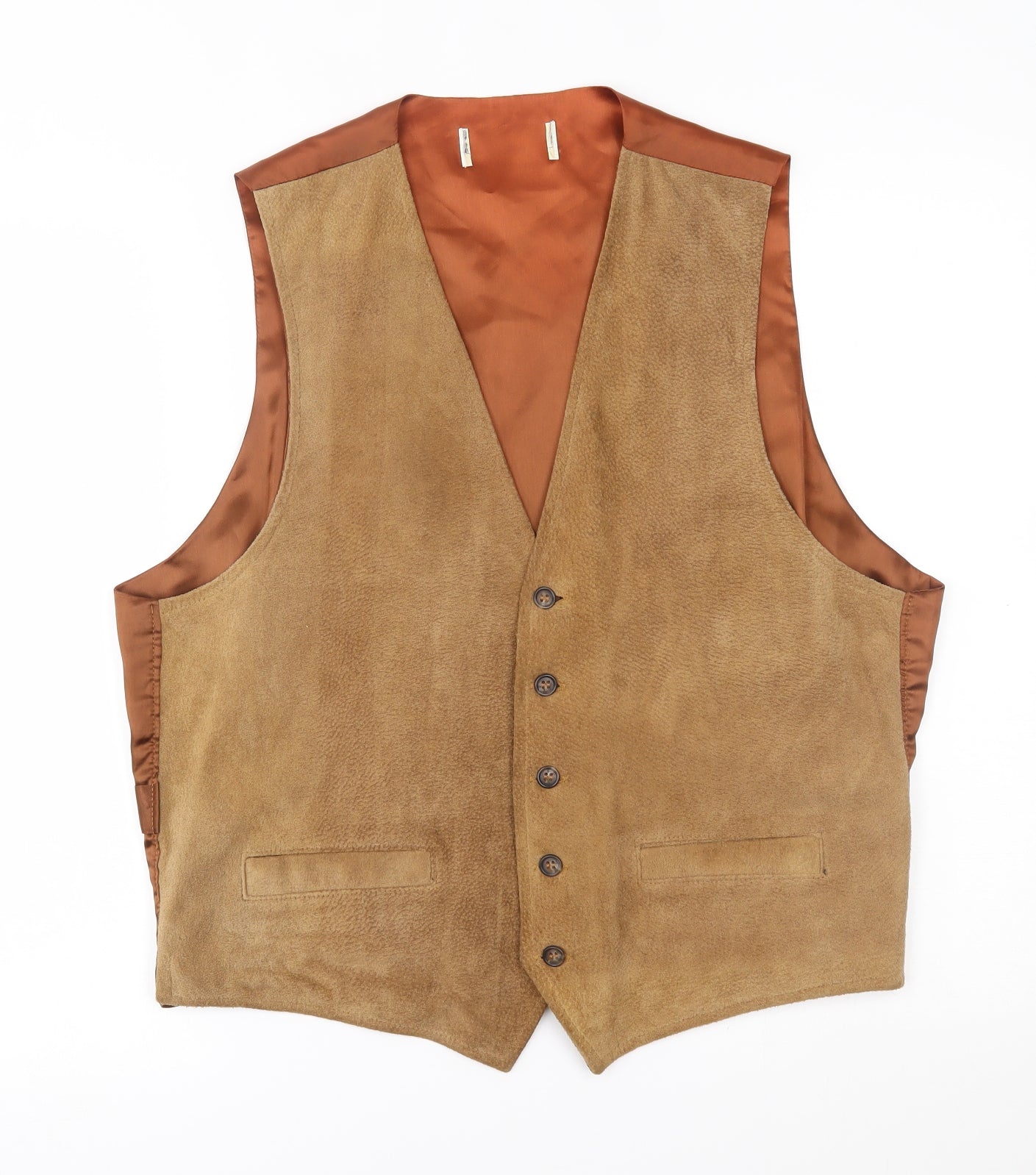 Preworn Mens Brown    Suit Waistcoat Size XL