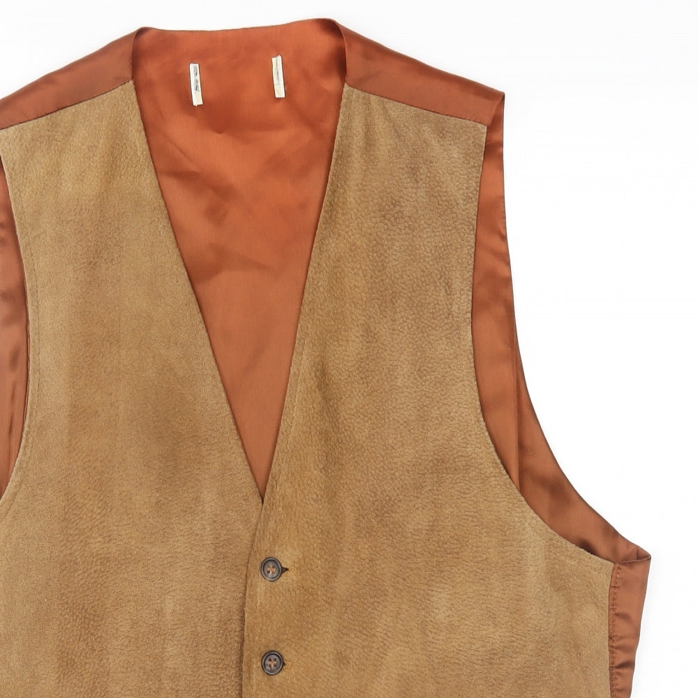 Preworn Mens Brown    Suit Waistcoat Size XL