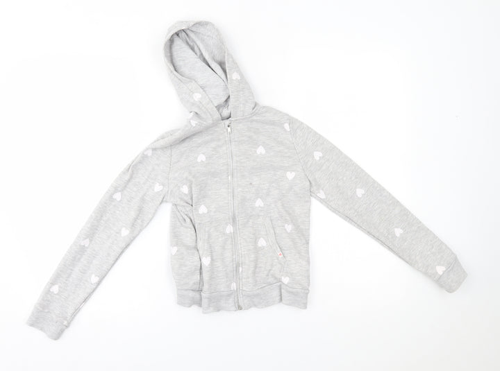 H&M Boys Grey   Full Zip Hoodie Size 8-9 Years