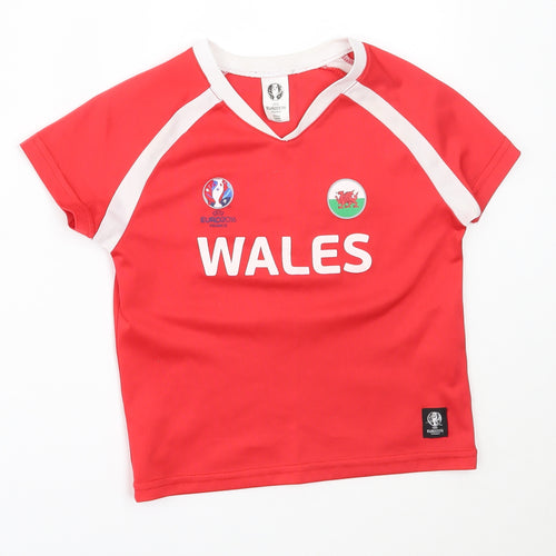 Euro 2016 Boys Red   Basic T-Shirt Size 3-4 Years  - wales