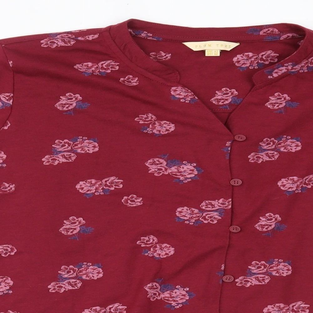 plum tree Womens Red Floral   Nightshirt Size 12