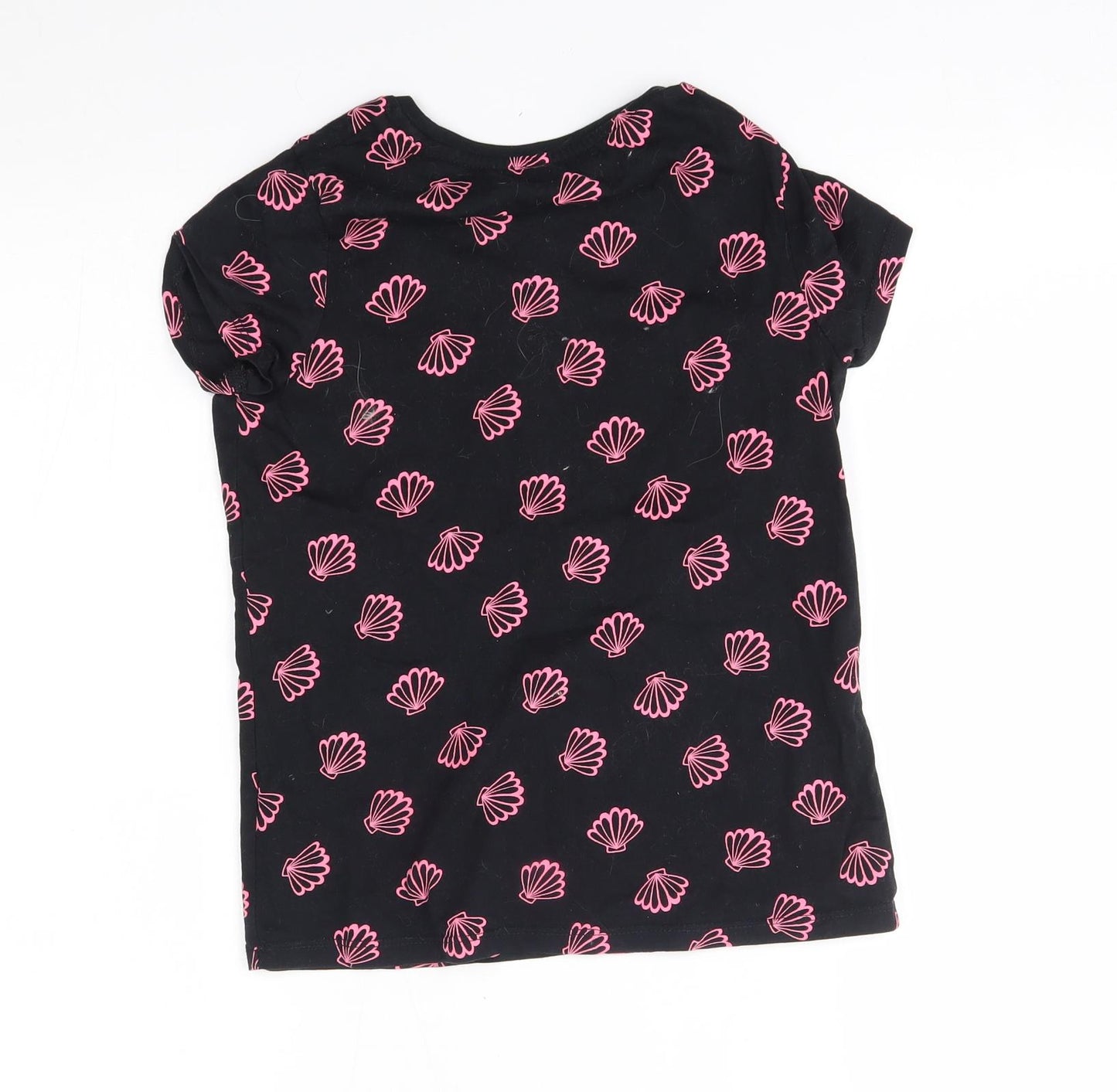 George Girls Black   Basic T-Shirt Size 10-11 Years