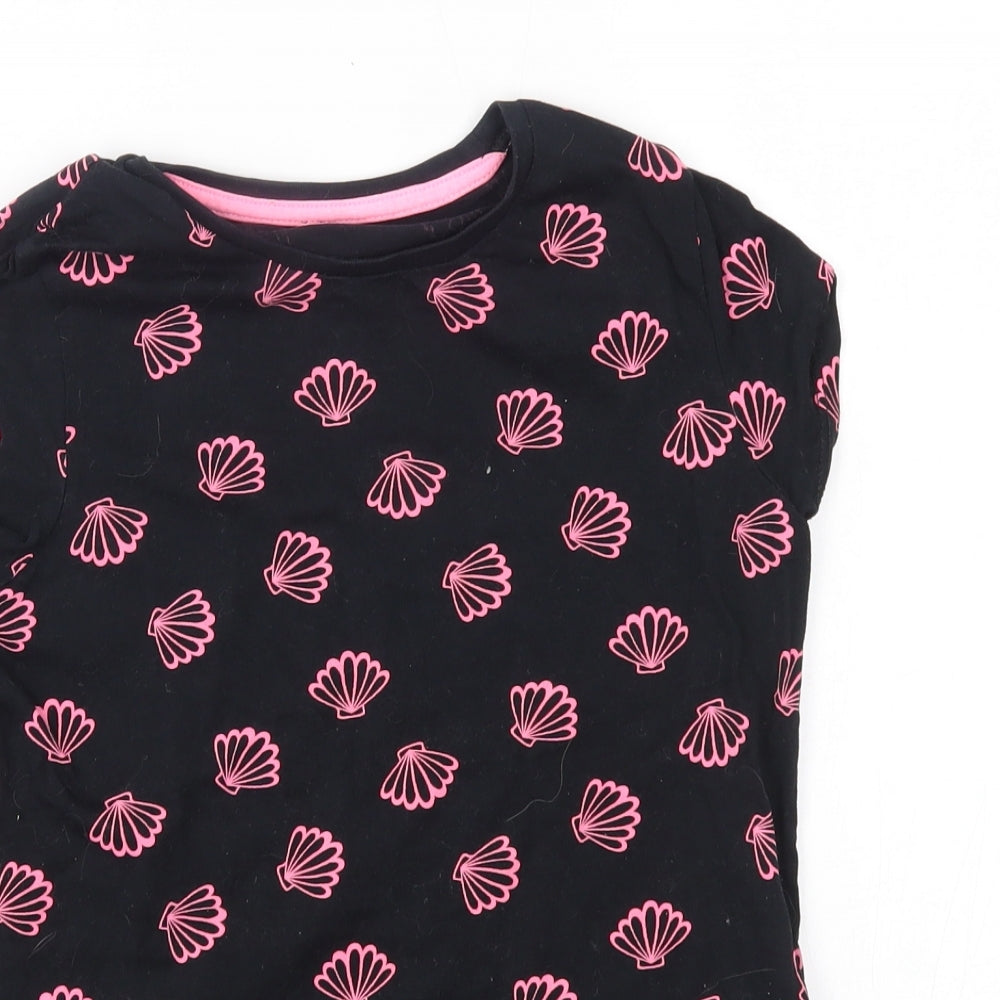 George Girls Black   Basic T-Shirt Size 10-11 Years