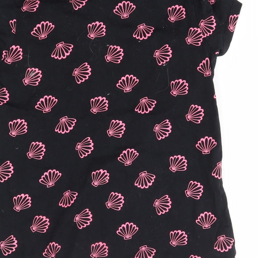 George Girls Black   Basic T-Shirt Size 10-11 Years