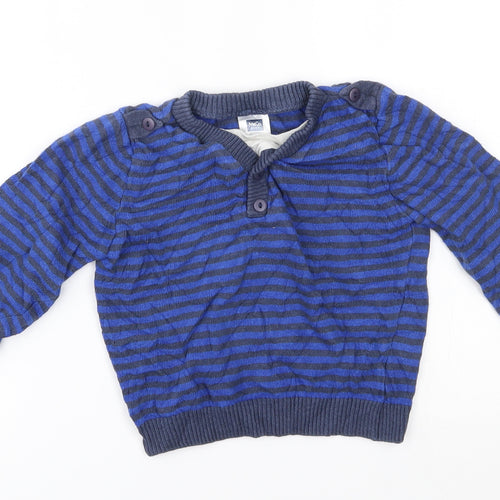 M&Co Boys Blue Striped  Pullover Jumper Size 4-5 Years